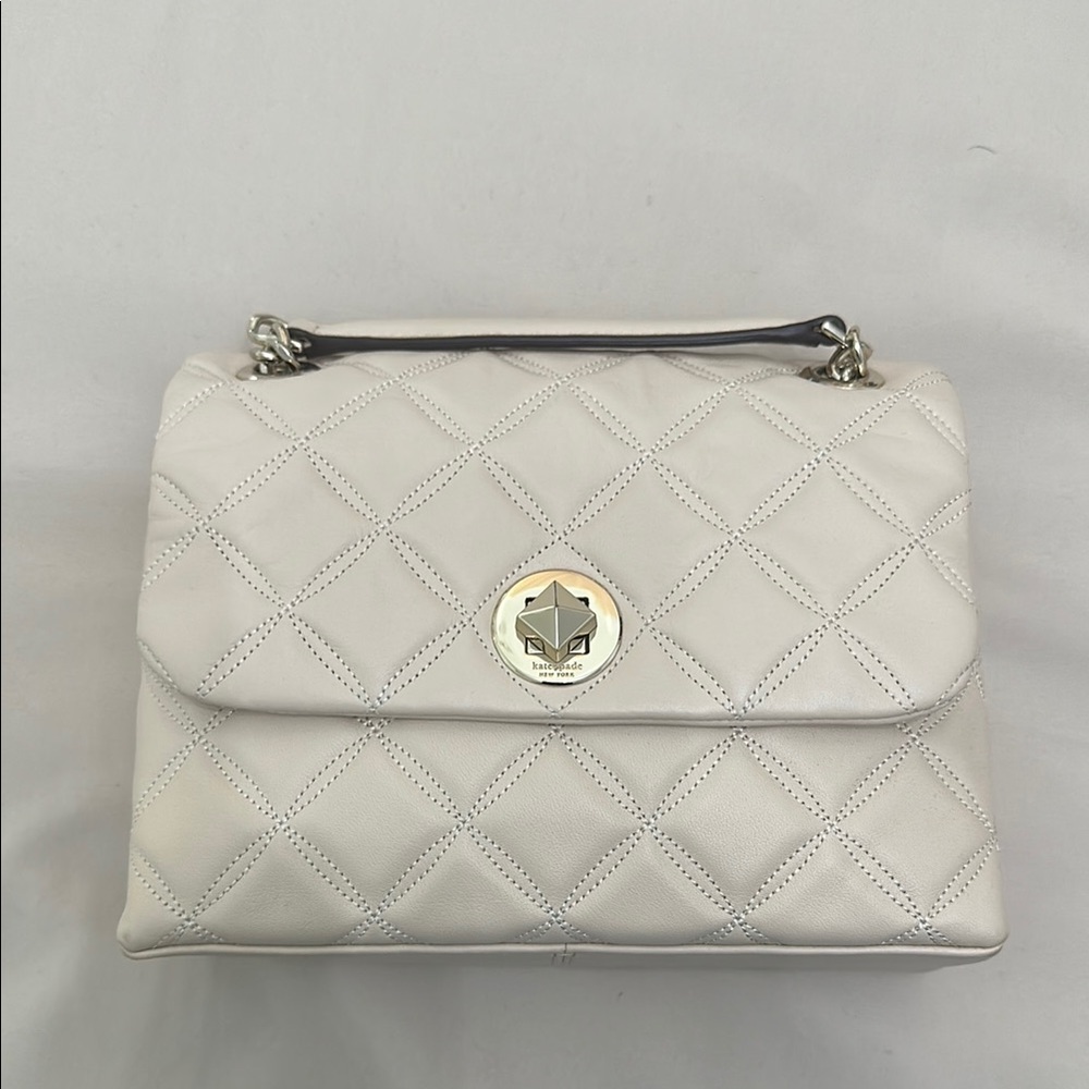 Kate Spade White Quilted Handbag Purse Bag Crossbody